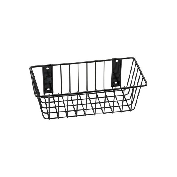Horizon Mfg Rack'em Mount Anywhere Wire Basket 12"W x 6"D x 4"H Black 9075-B - main